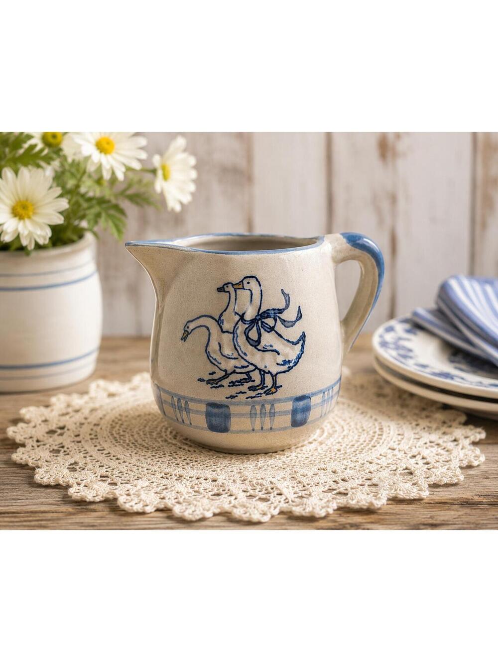 Vintage Ceramic Louisville Gaggle of Geese Stoneware Creamer Pitcher